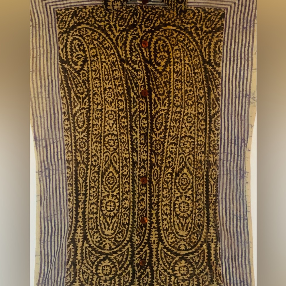 JEAN PAUL GAULTIER Le Maille Vintage Sheer Skinny Tribal Tattoo Silk Print S - Picture 3 of 8